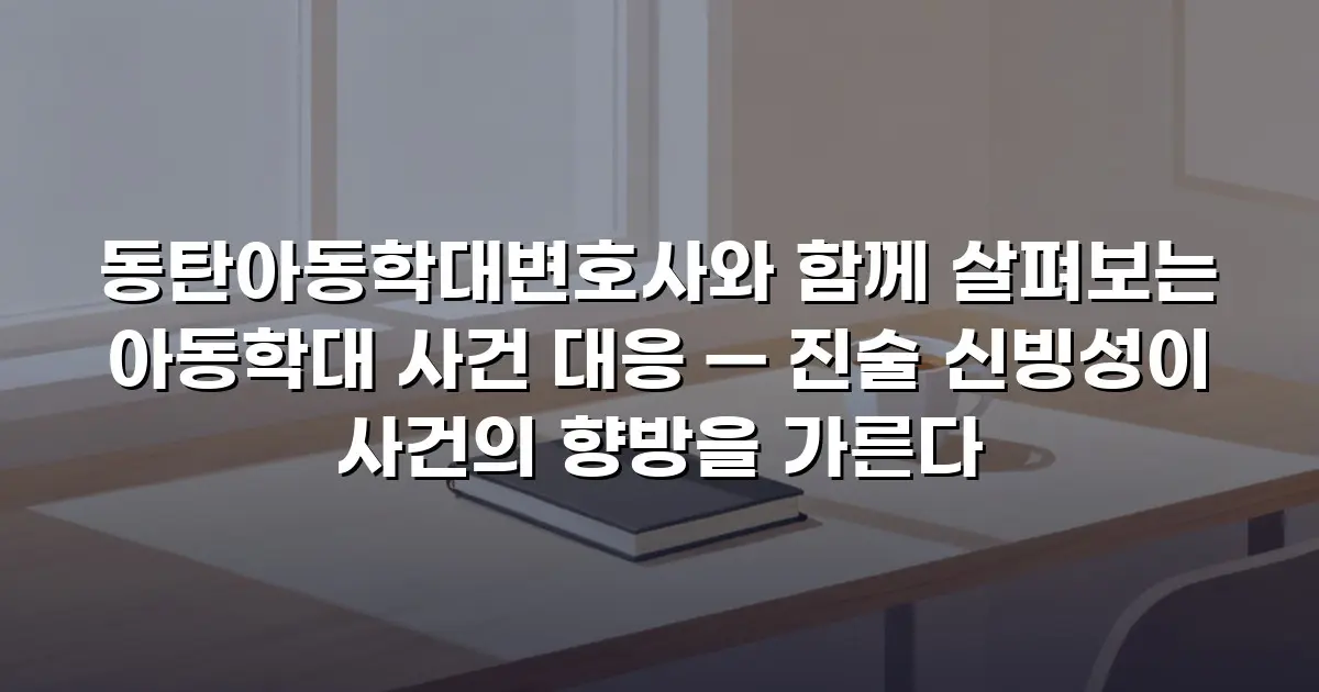 동탄아동학대변호사와 함께 살펴보는 아동학대 사건 대응 — 진술 신빙성이 사건의 향방을 가른다