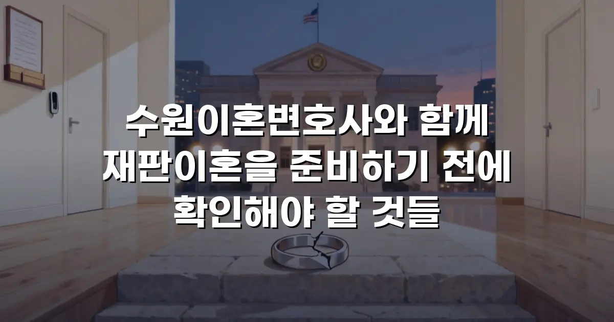 수원이혼변호사와 함께 재판이혼을 준비하기 전에 확인해야 할 것들