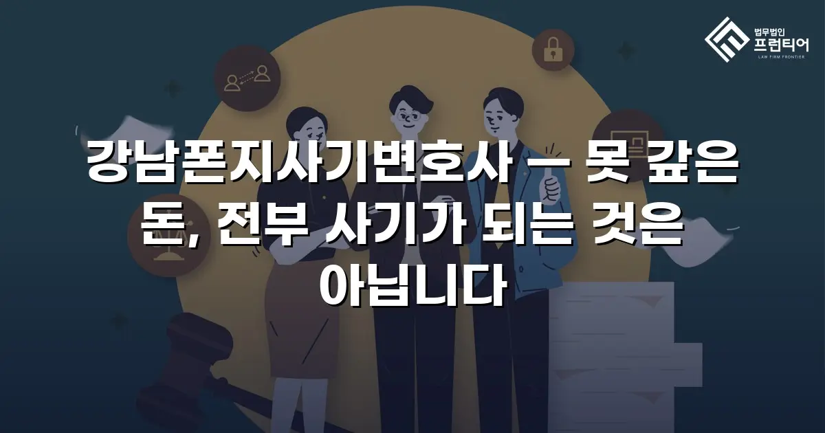 강남폰지사기변호사 — 못 갚은 돈, 전부 사기가 되는 것은 아닙니다