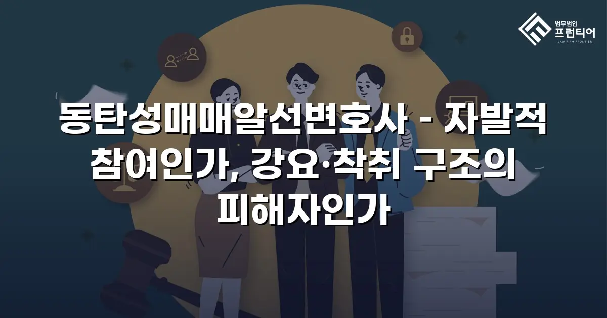동탄성매매알선변호사 – 자발적 참여인가, 강요·착취 구조의 피해자인가