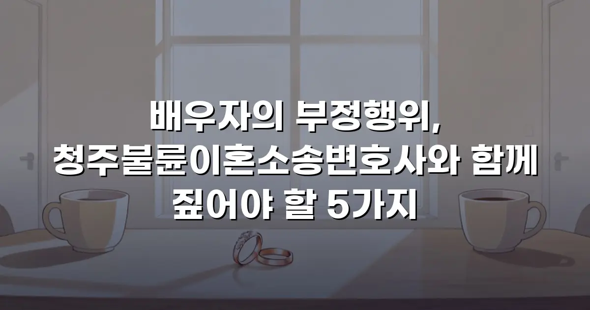 배우자의 부정행위, 청주불륜이혼소송변호사와 함께 짚어야 할 5가지
