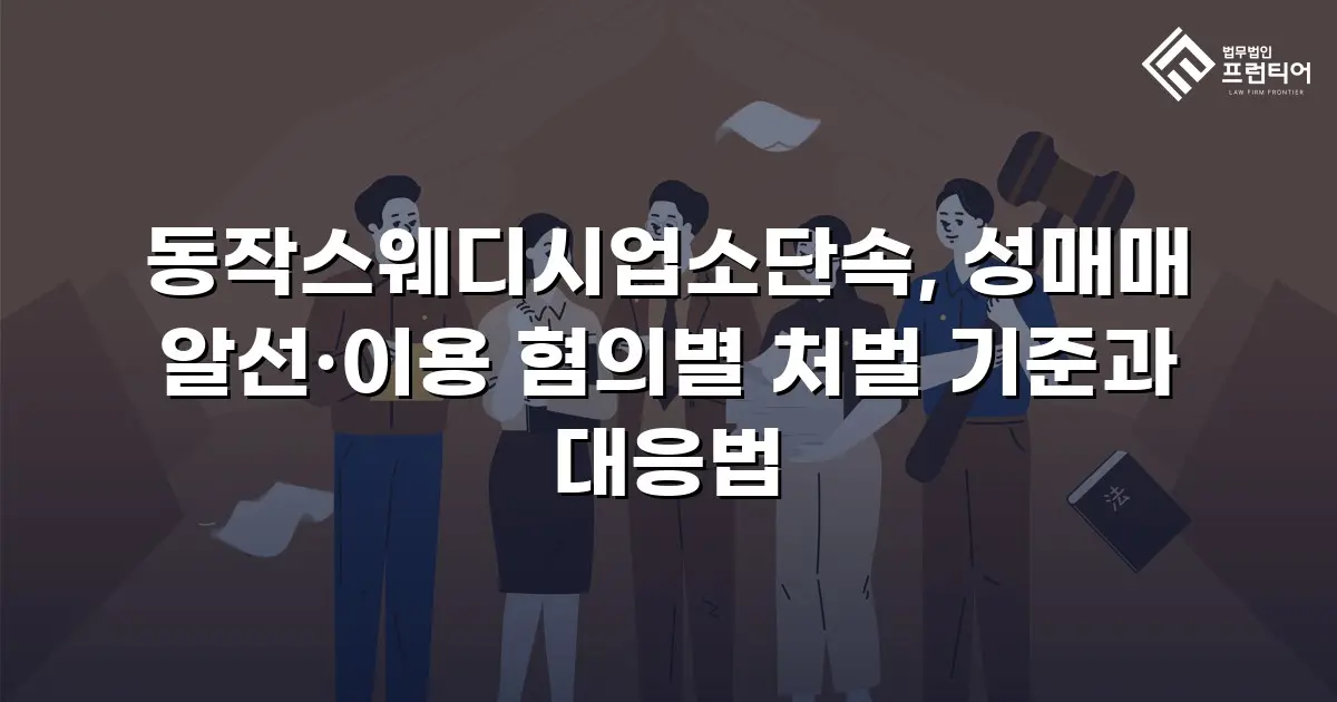 동작스웨디시업소단속, 성매매 알선·이용 혐의별 처벌 기준과 대응법