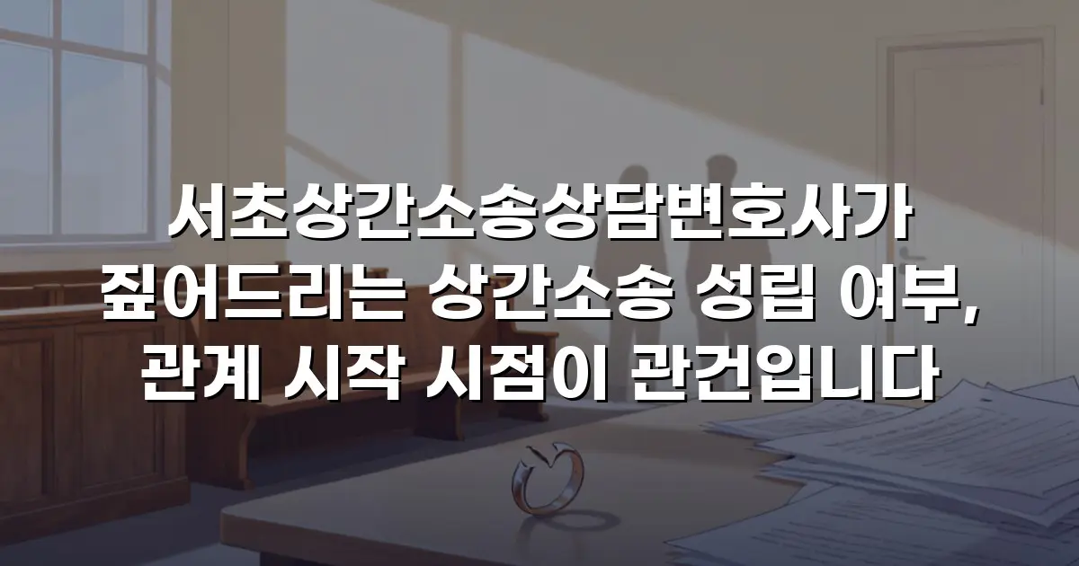 서초상간소송상담변호사가 짚어드리는 상간소송 성립 여부, 관계 시작 시점이 관건입니다