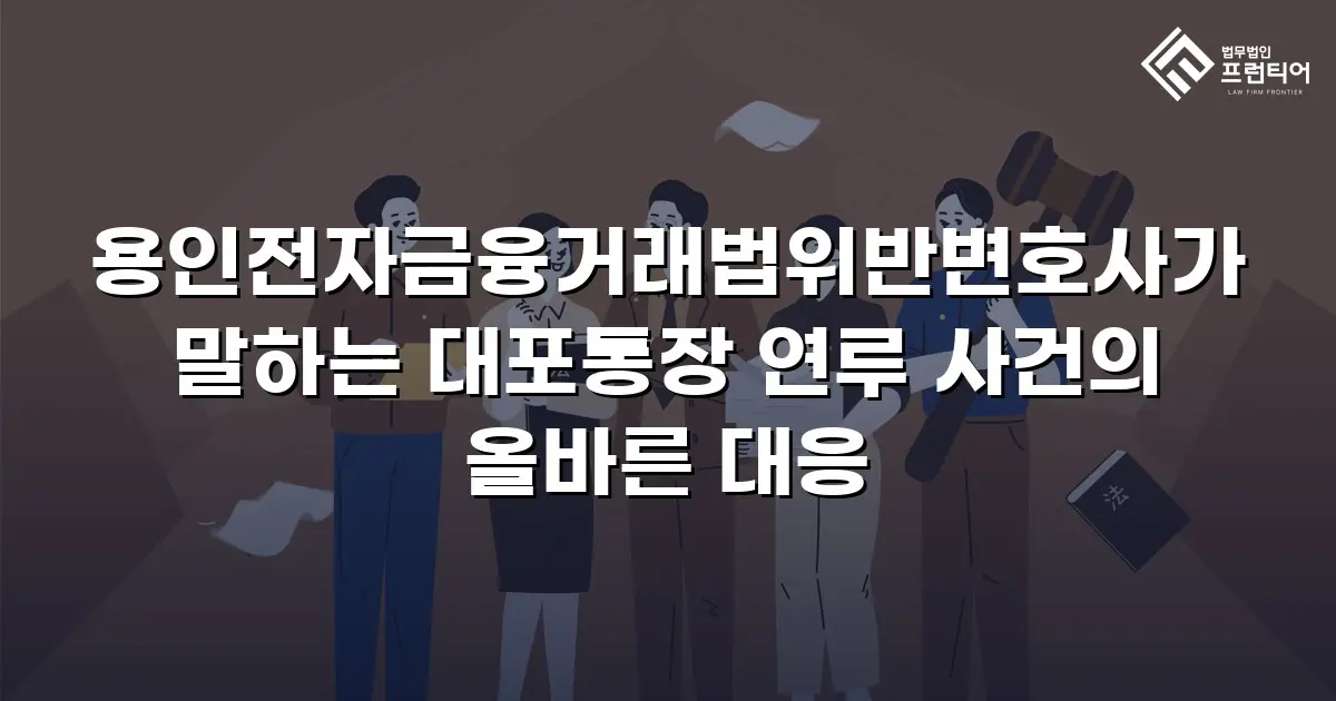 용인전자금융거래법위반변호사가 말하는 대포통장 연루 사건의 올바른 대응