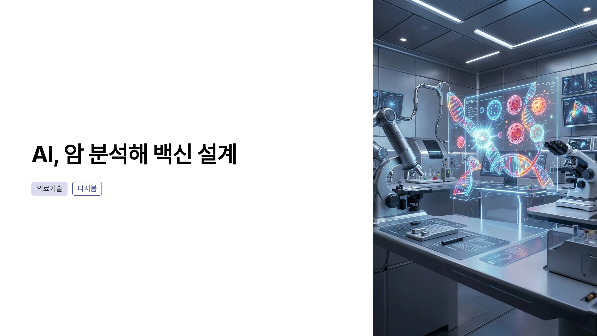 AI 암 분석해 백신 설계…'개인맞춤형 암백신' 어디까지 왔나