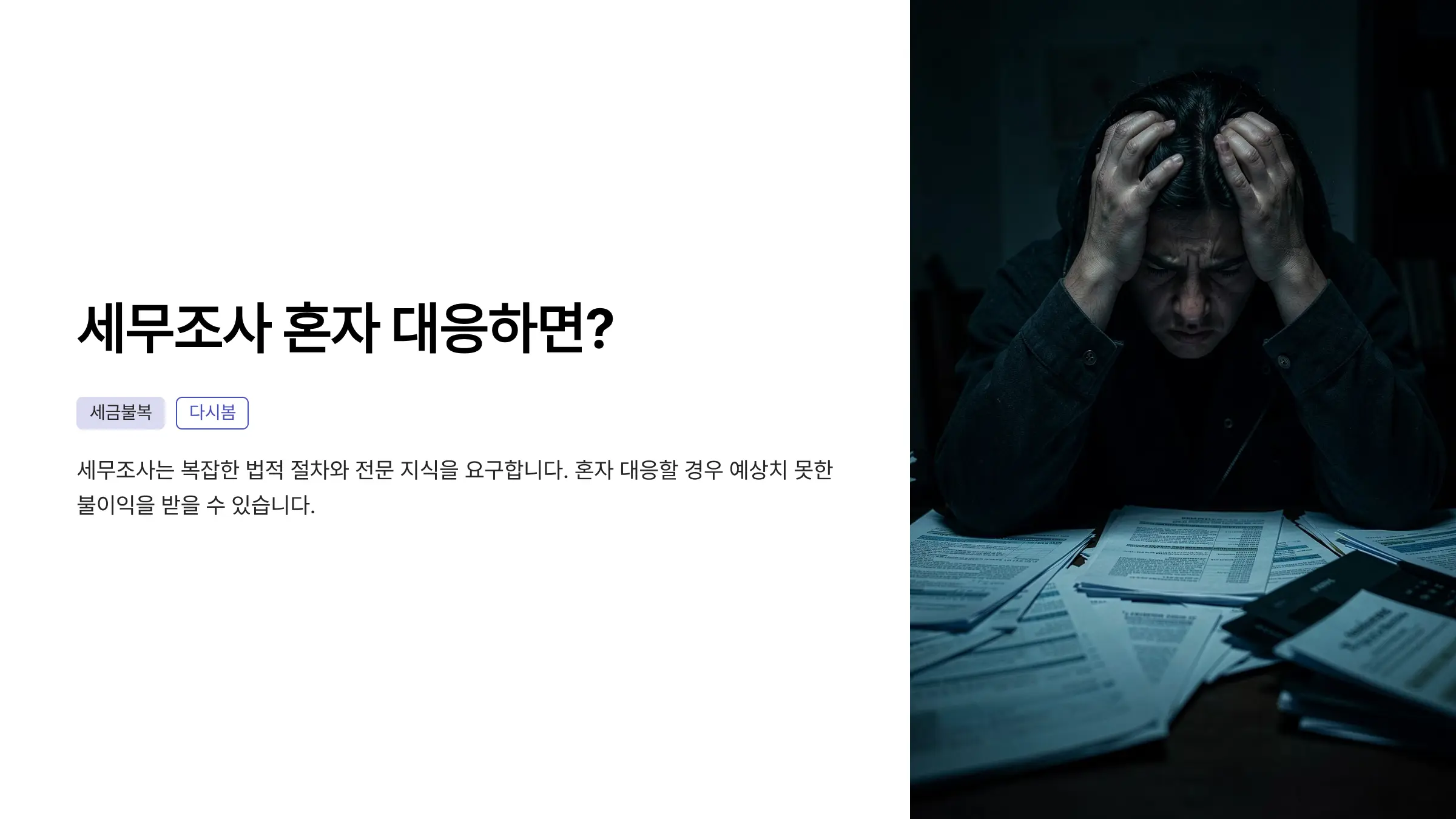 세무조사 대응부터 국세 심판청구까지, 혼자 해도 될까?