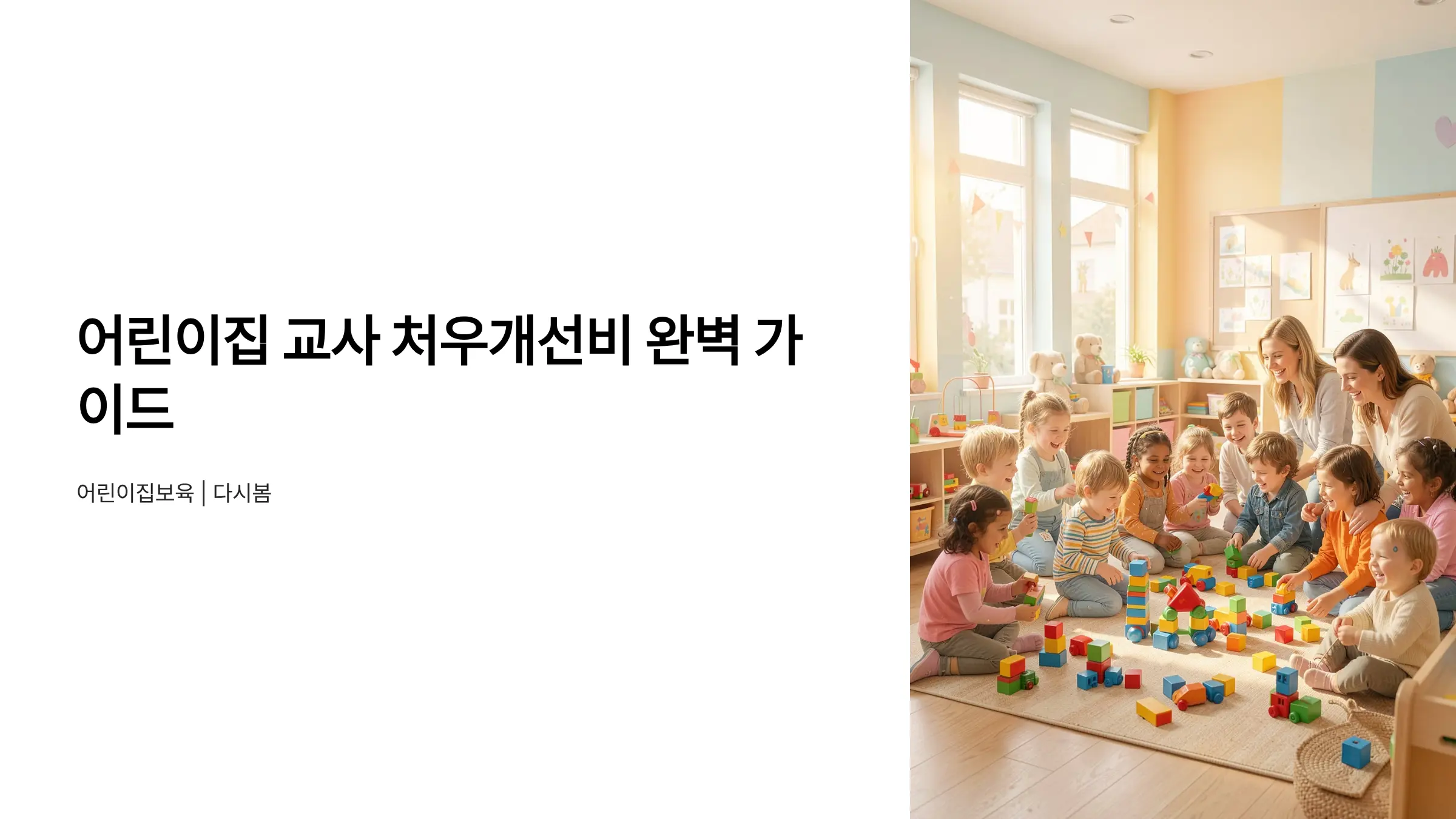 어린이집 교사 처우개선비 신청 방법 및 자격 요건 완벽 가이드