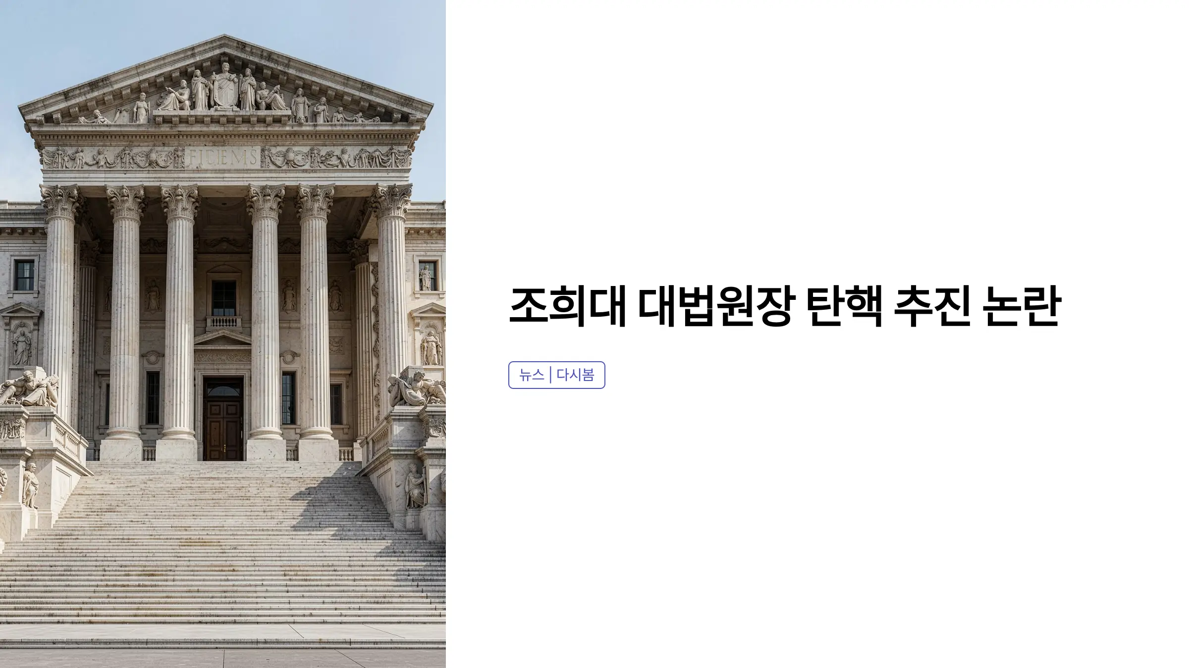 조희대 대법원장 탄핵 추진 논란, 법적 절차와 배경 한눈에