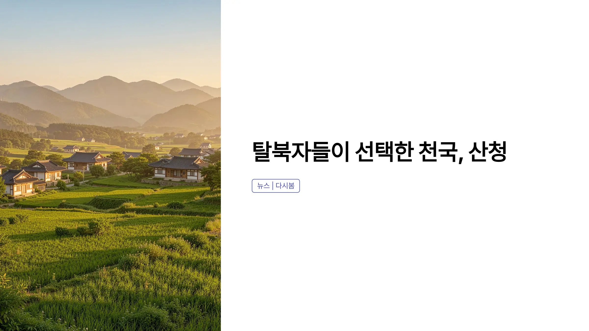 탈북자 정착지 산청, 왜 '북한 주민들의 천국'일까?