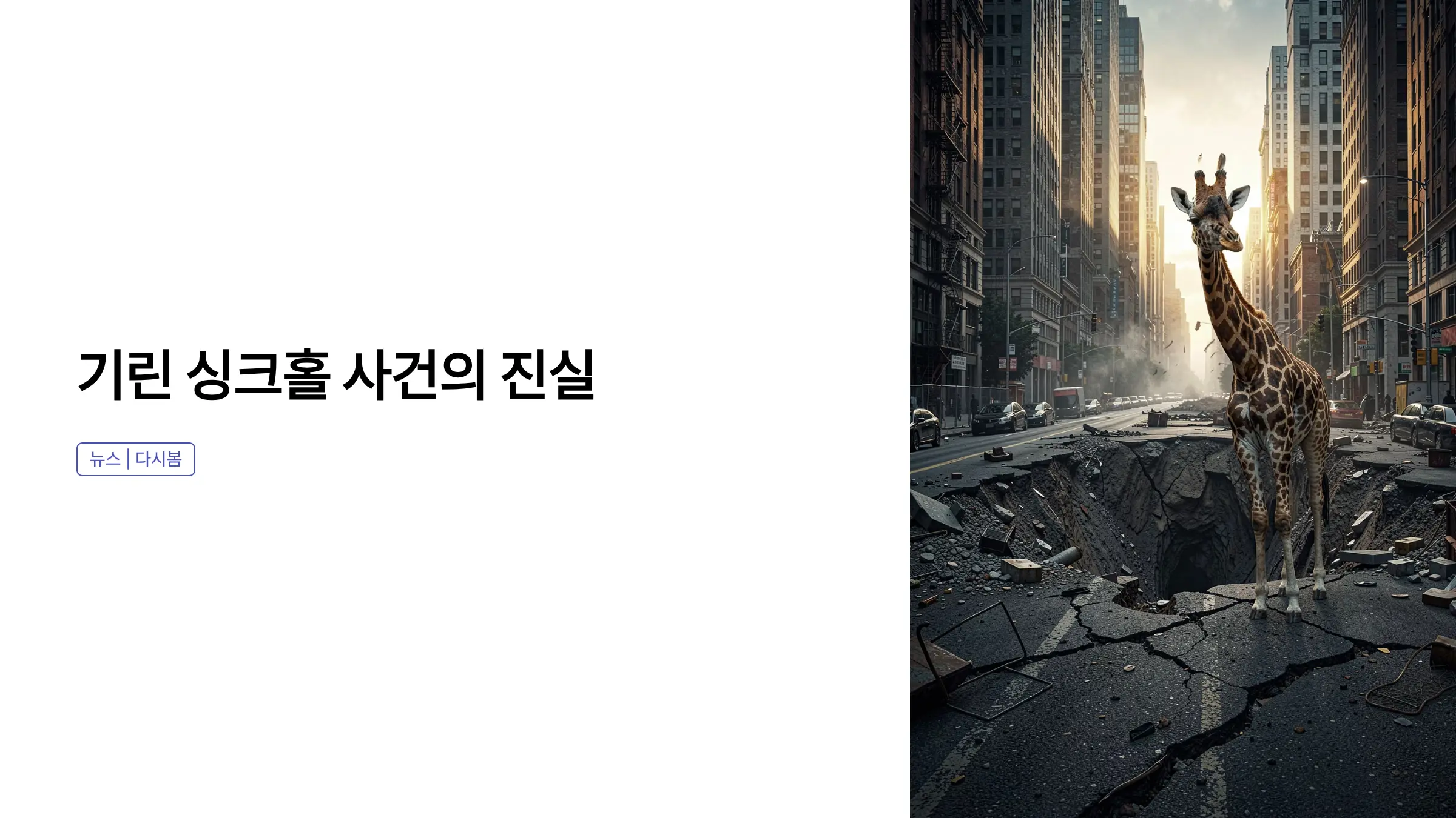 싱크홀 기린 구조 사건 '정치 자작극' 의혹…행정낭비 논란 확산