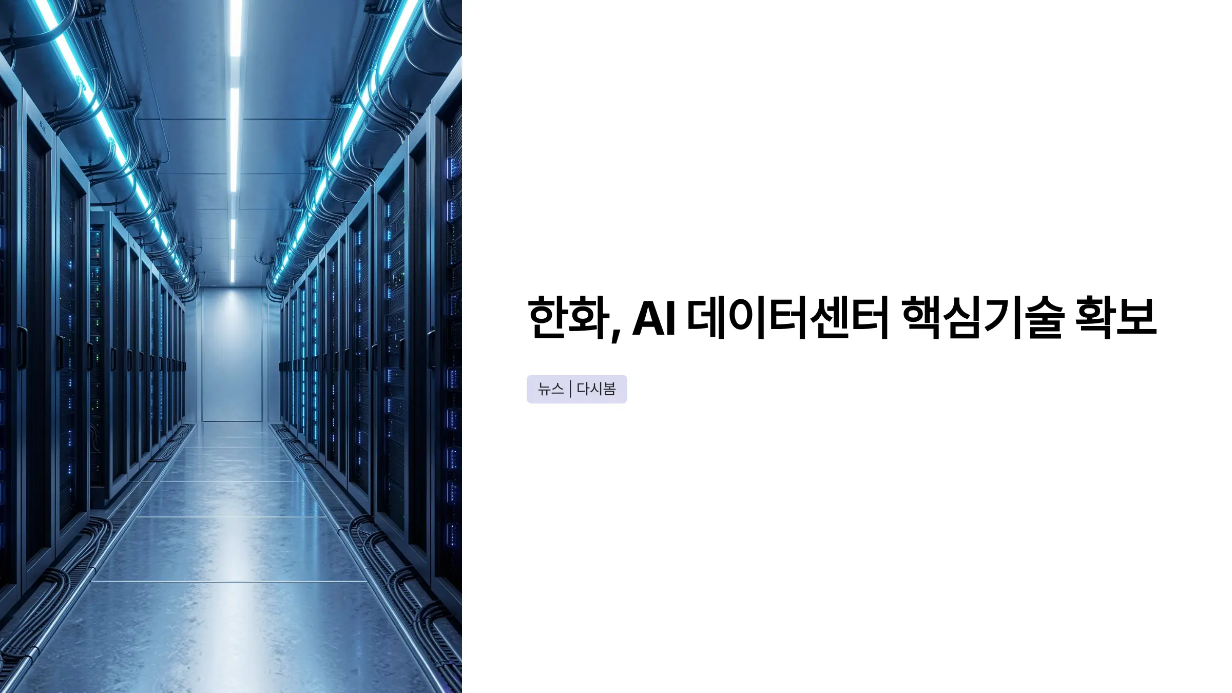 한화 건설부문, AI 데이터센터 전력·냉각 기술로 국책과제 수주