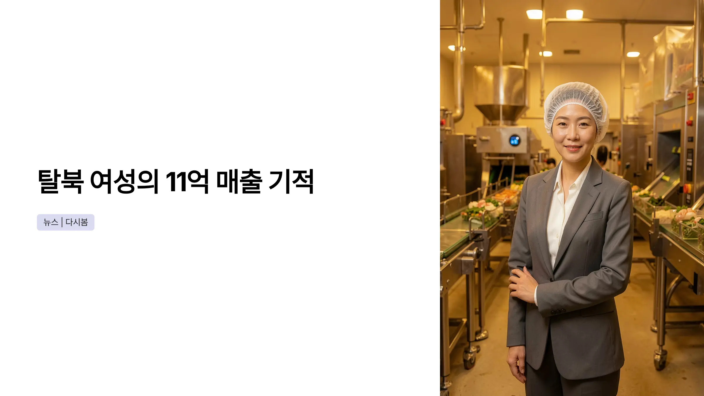 탈북 여성이 일군 11억 매출 기적, 박은숙 해오름푸드 대표의 도전기