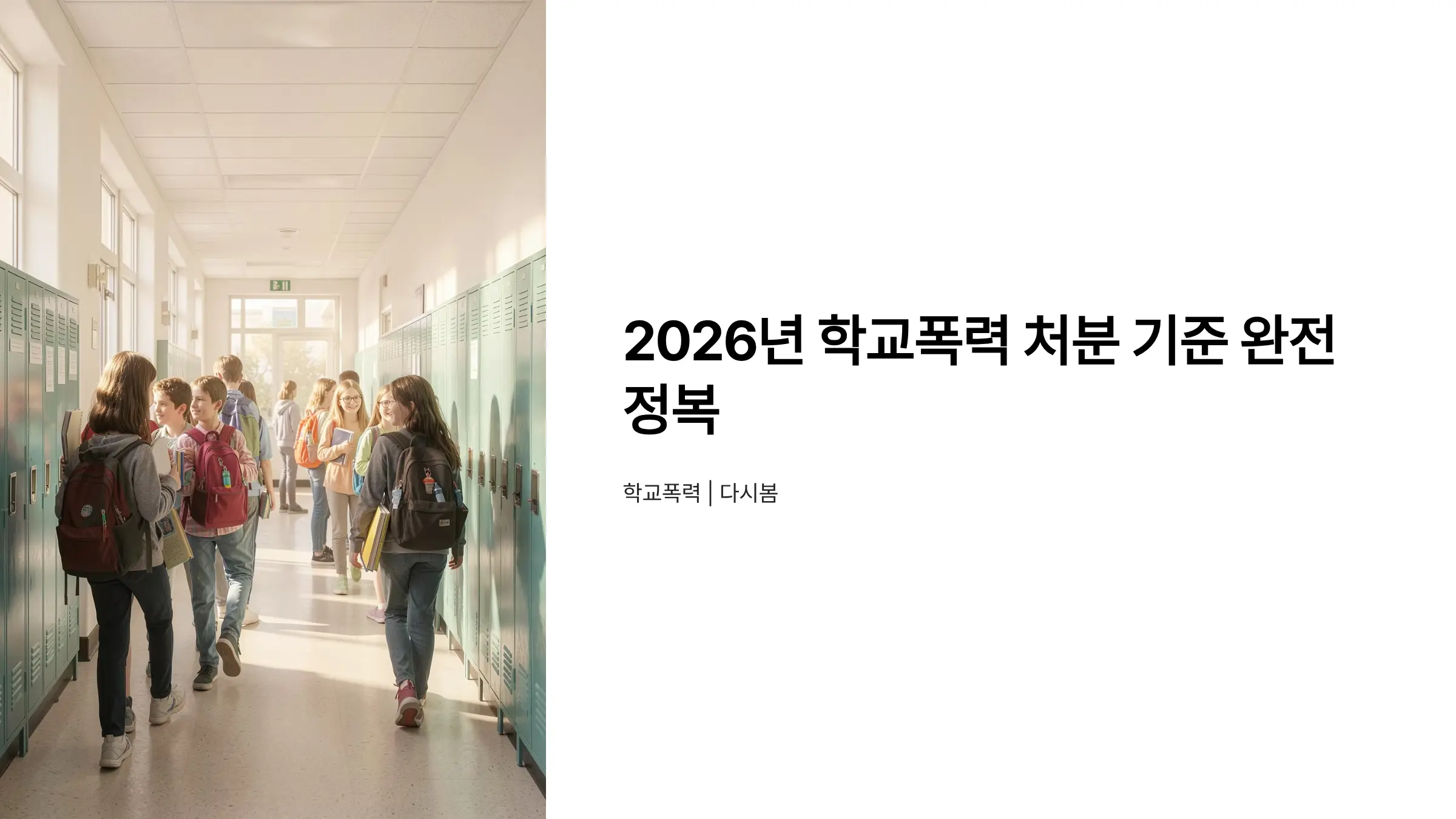 2026년 달라지는 학교폭력 행정심판·처분 기준 총정리