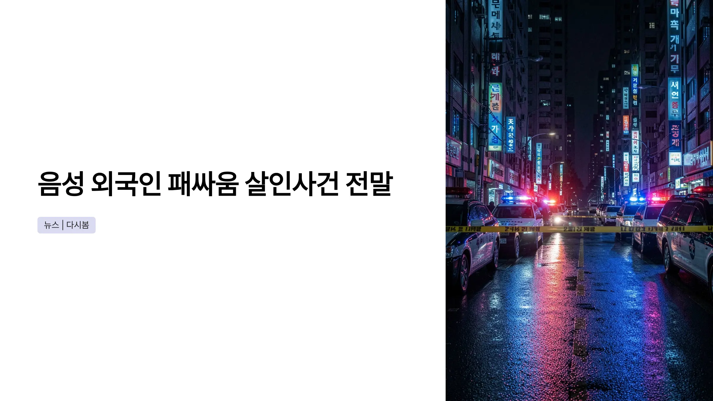 음성 외국인 패싸움 살인 사건, 피의자 송치와 추가 입건 절차 완벽 정리