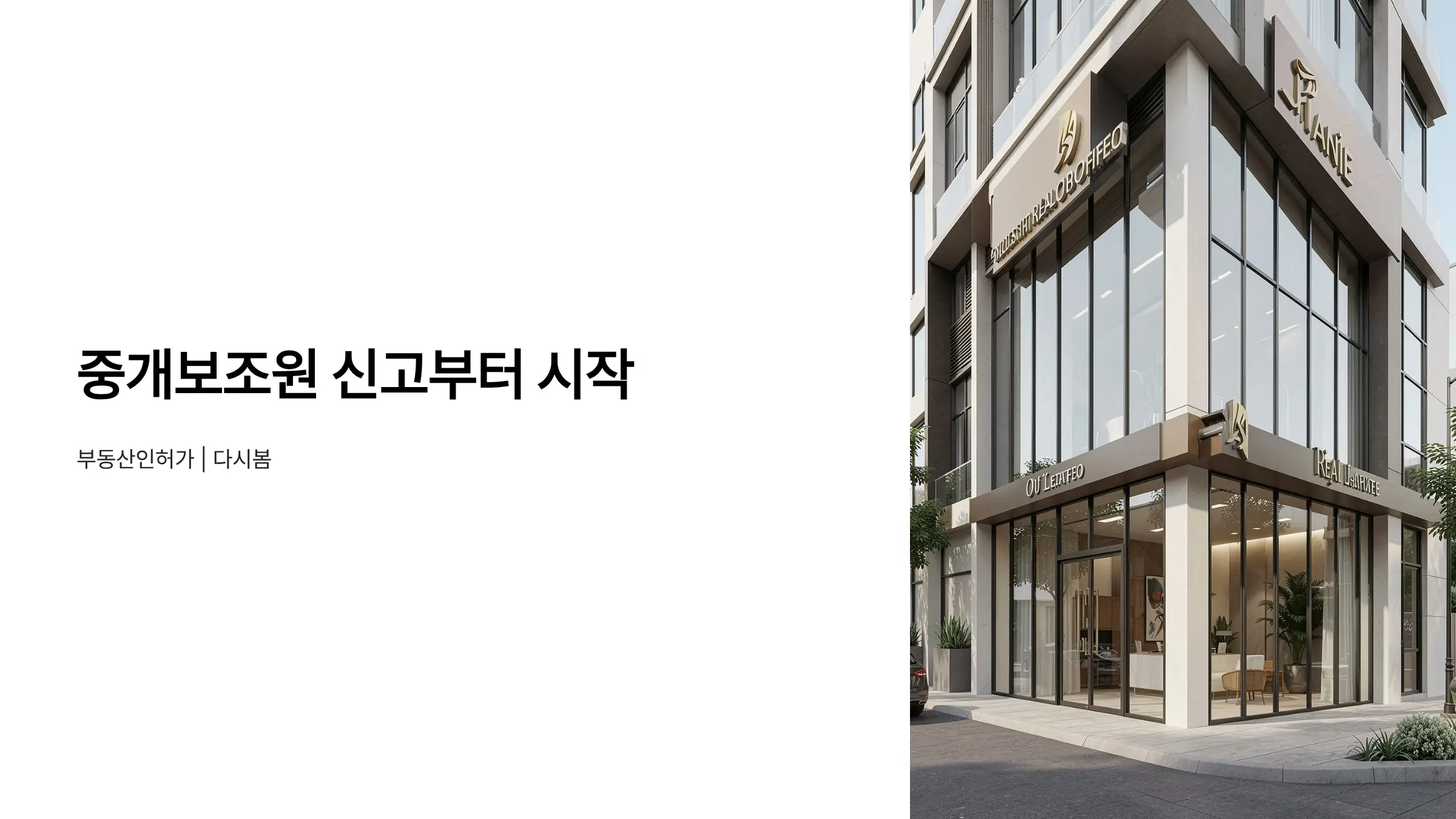 부동산중개업 등록 전 필수 절차, 중개보조원 신고부터 시작하세요