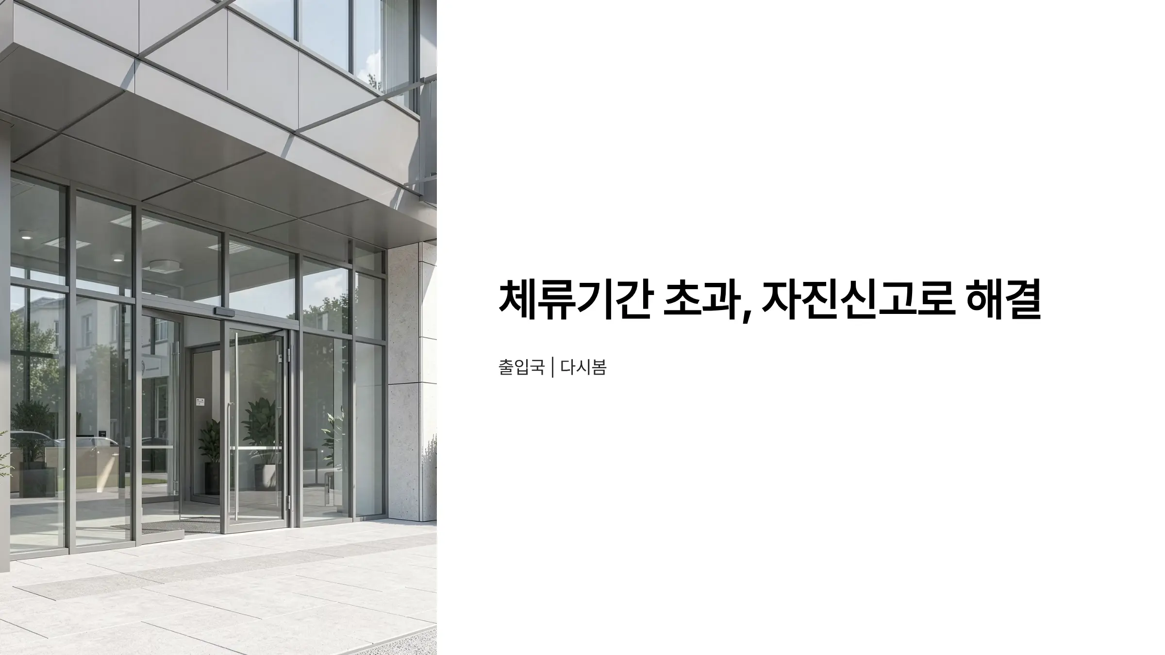 체류기간 초과 외국인이 자진신고로 해결하는 체류자격 변경 절차