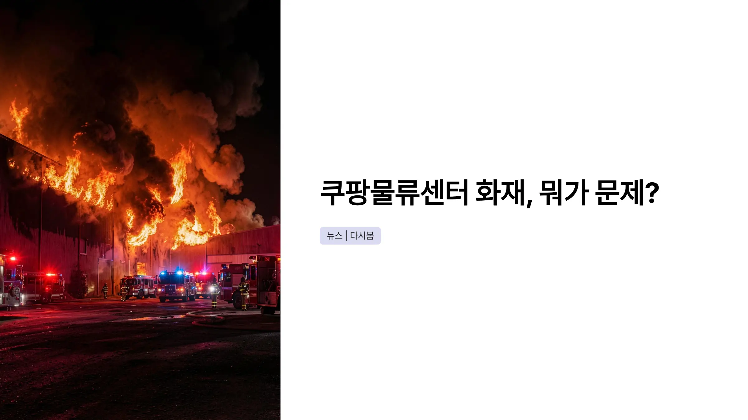 제주 쿠팡물류센터 화재, 대형 시설 화재 안전관리의 현황