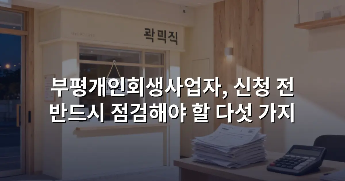 부평개인회생사업자, 신청 전 반드시 점검해야 할 다섯 가지