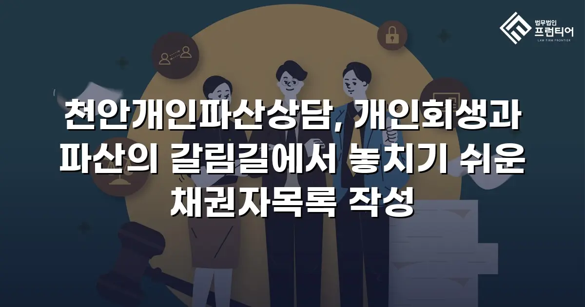 천안개인파산상담, 개인회생과 파산의 갈림길에서 놓치기 쉬운 채권자목록 작성