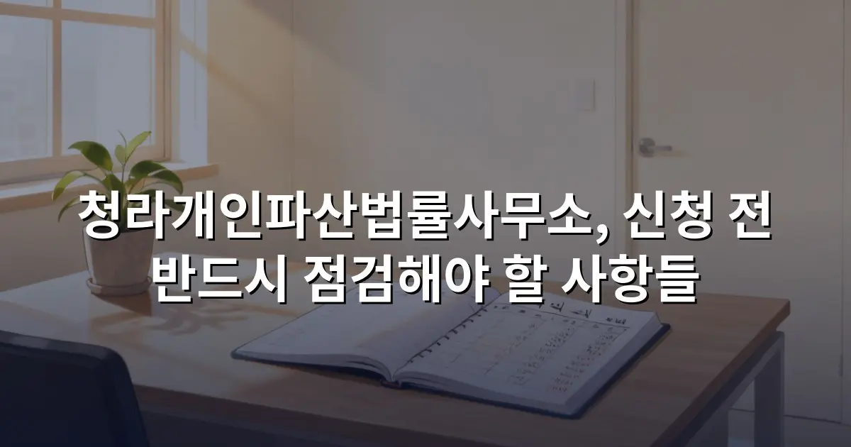 청라개인파산법률사무소, 신청 전 반드시 점검해야 할 사항들