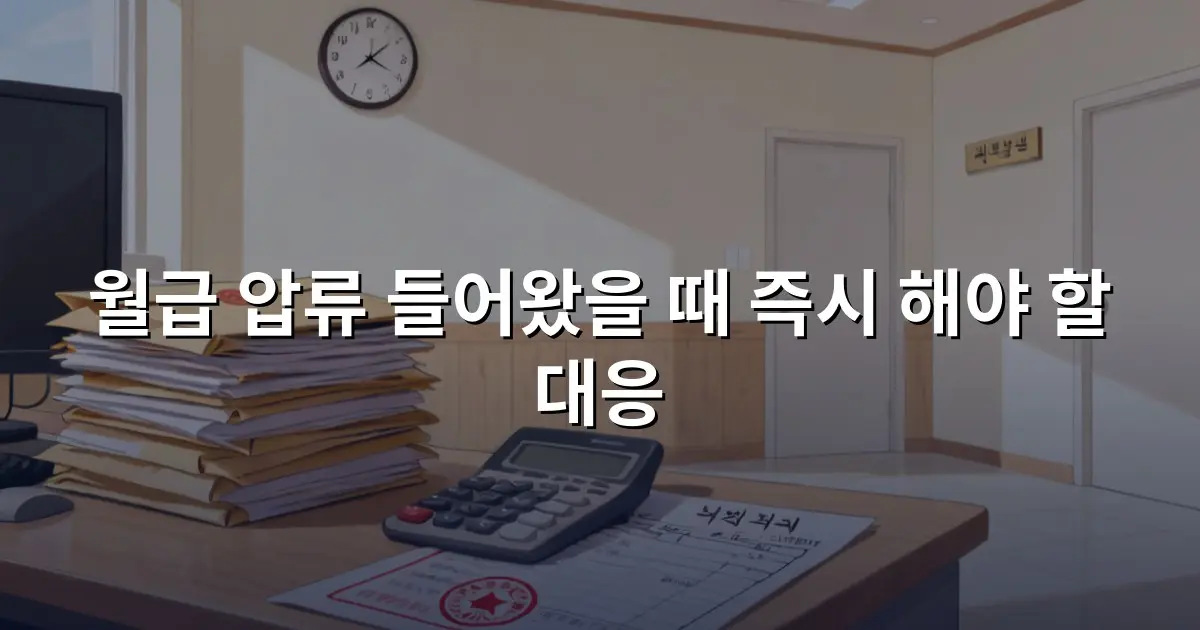 월급 압류 들어왔을 때 즉시 해야 할 대응