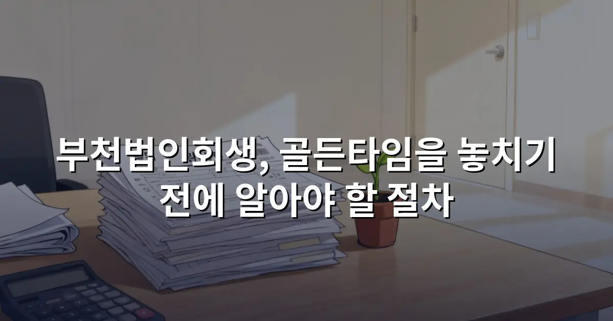 부천법인회생, 골든타임을 놓치기 전에 알아야 할 절차