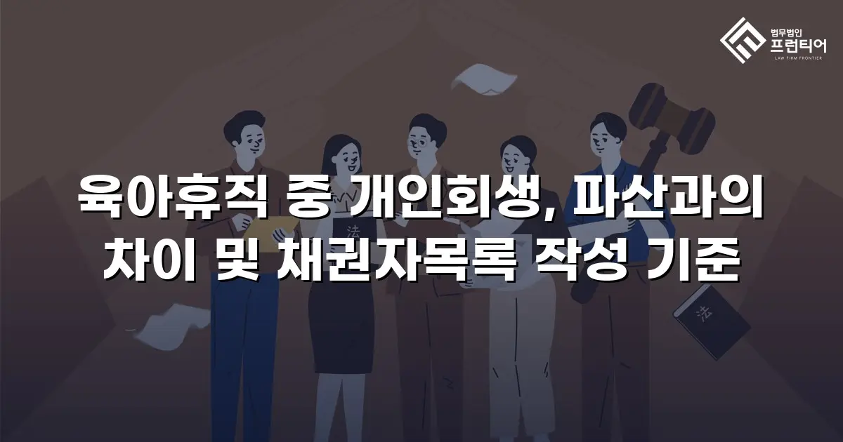 육아휴직 중 개인회생, 파산과의 차이 및 채권자목록 작성 기준
