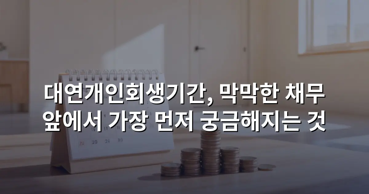 대연개인회생기간, 막막한 채무 앞에서 가장 먼저 궁금해지는 것