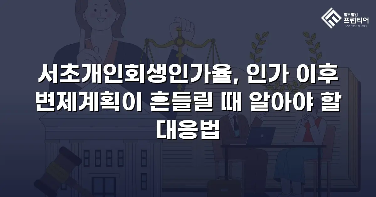 서초개인회생인가율, 인가 이후 변제계획이 흔들릴 때 알아야 할 대응법