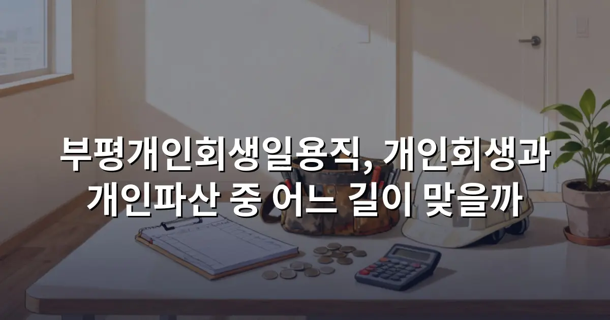 부평개인회생일용직, 개인회생과 개인파산 중 어느 길이 맞을까