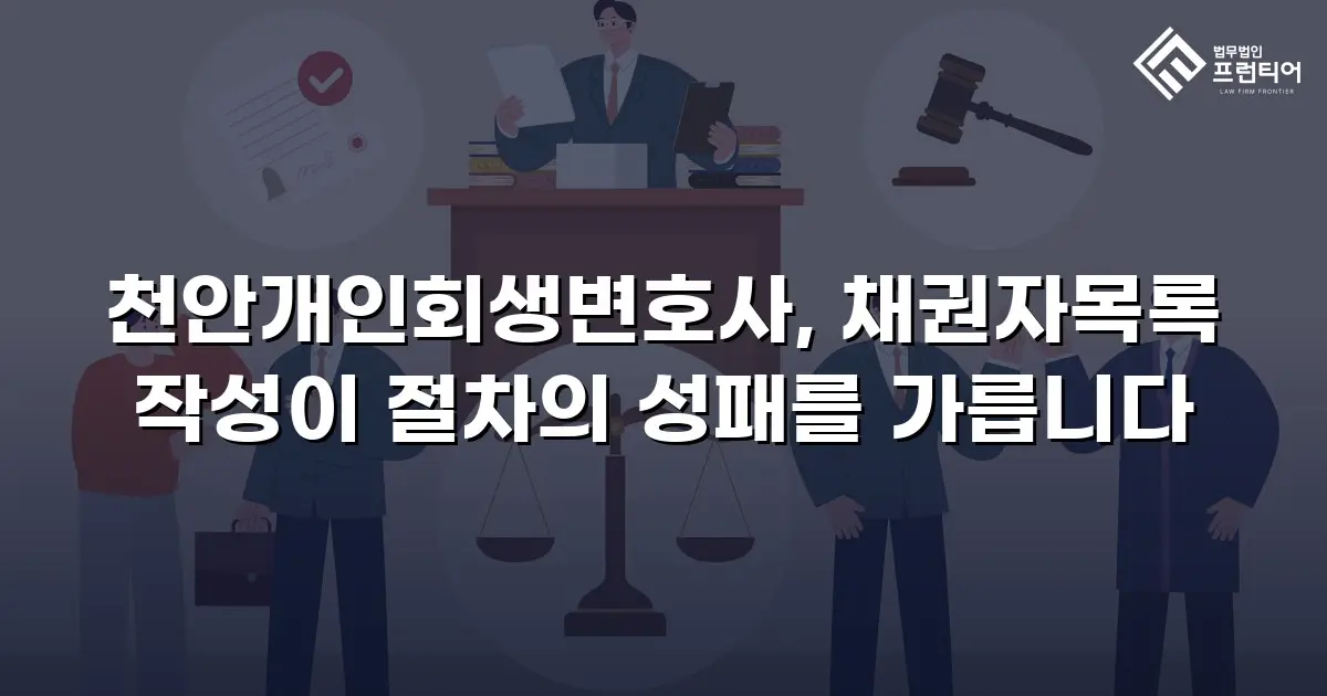 천안개인회생변호사, 채권자목록 작성이 절차의 성패를 가릅니다