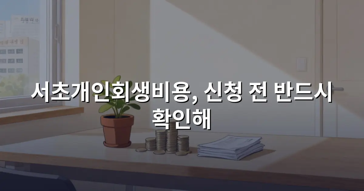 서초개인회생비용, 신청 전 반드시 확인해