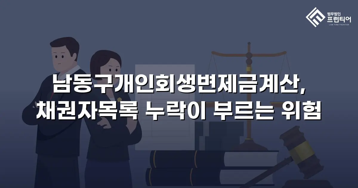 남동구개인회생변제금계산, 채권자목록 누락이 부르는 위험