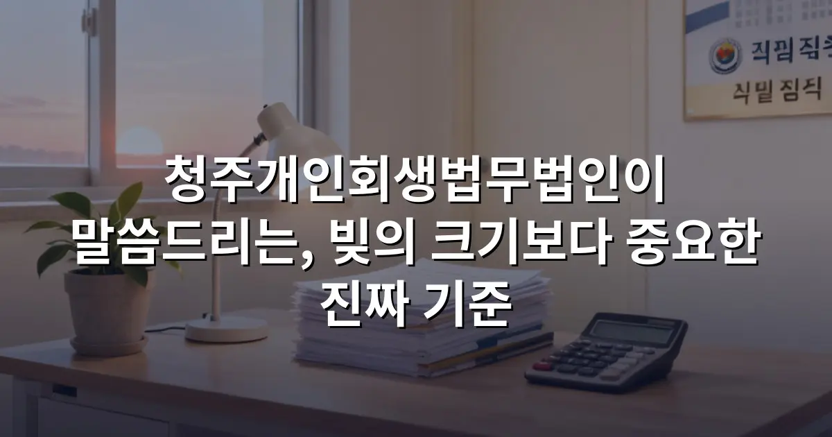 청주개인회생법무법인이 말씀드리는, 빚의 크기보다 중요한 진짜 기준