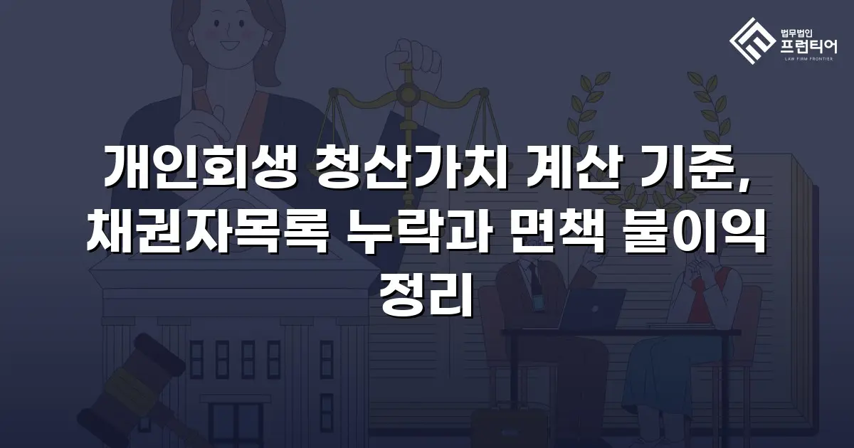 개인회생 청산가치 계산 기준, 채권자목록 누락과 면책 불이익 정리