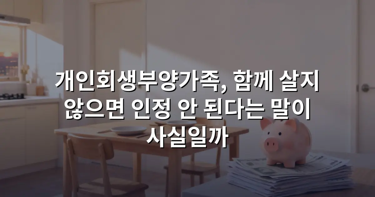 개인회생부양가족, 함께 살지 않으면 인정 안 된다는 말이 사실일까