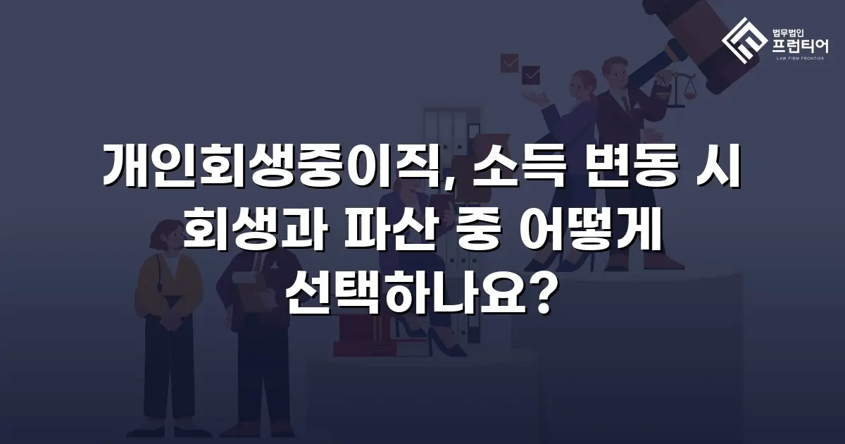 개인회생중이직, 소득 변동 시 회생과 파산 중 어떻게 선택하나요?