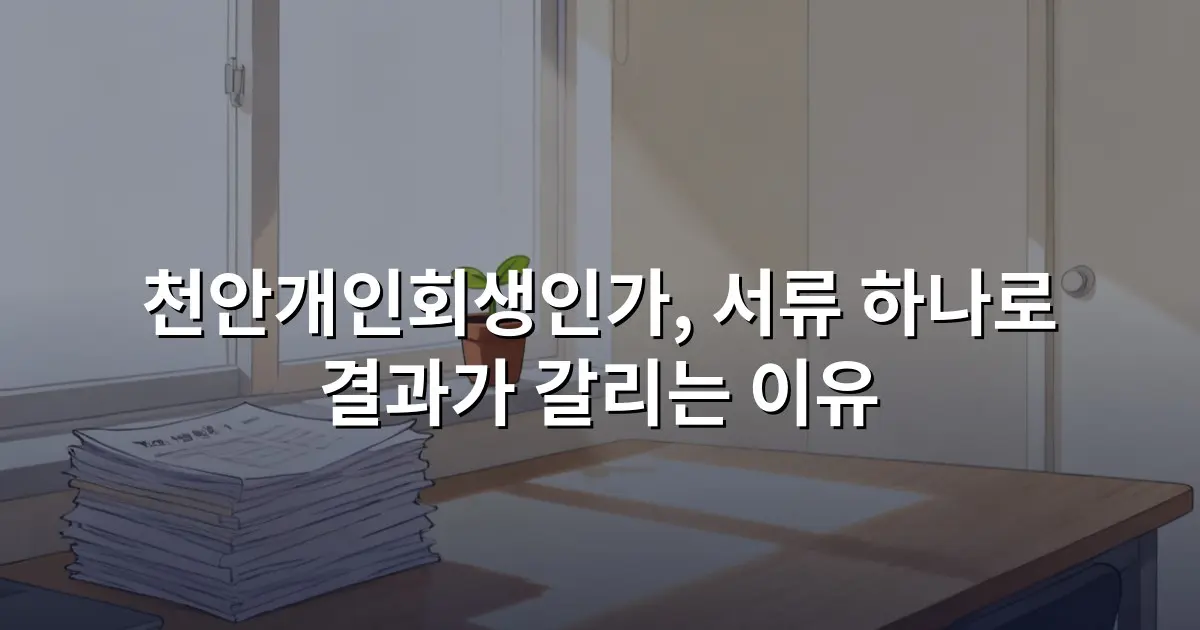 천안개인회생인가, 서류 하나로 결과가 갈리는 이유