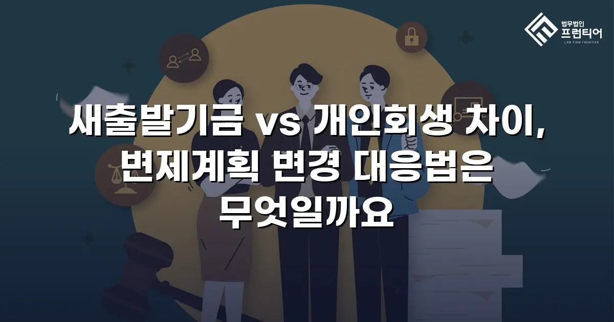 새출발기금 vs 개인회생 차이, 변제계획 변경 대응법은 무엇일까요