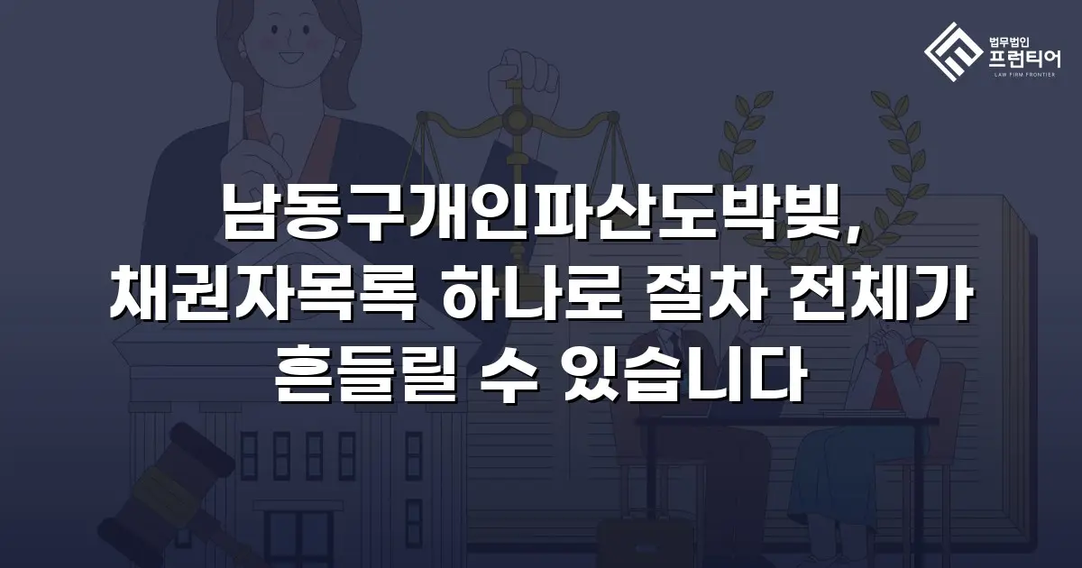남동구개인파산도박빚, 채권자목록 하나로 절차 전체가 흔들릴 수 있습니다