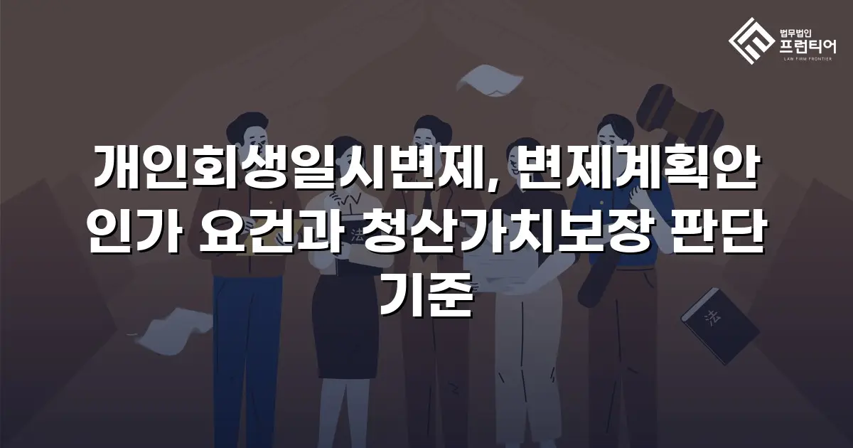 개인회생일시변제, 변제계획안 인가 요건과 청산가치보장 판단 기준