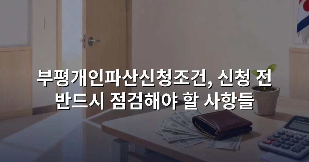부평개인파산신청조건, 신청 전 반드시 점검해야 할 사항들