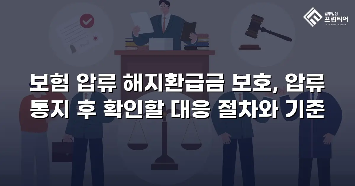 보험 압류 해지환급금 보호, 압류 통지 후 확인할 대응 절차와 기준