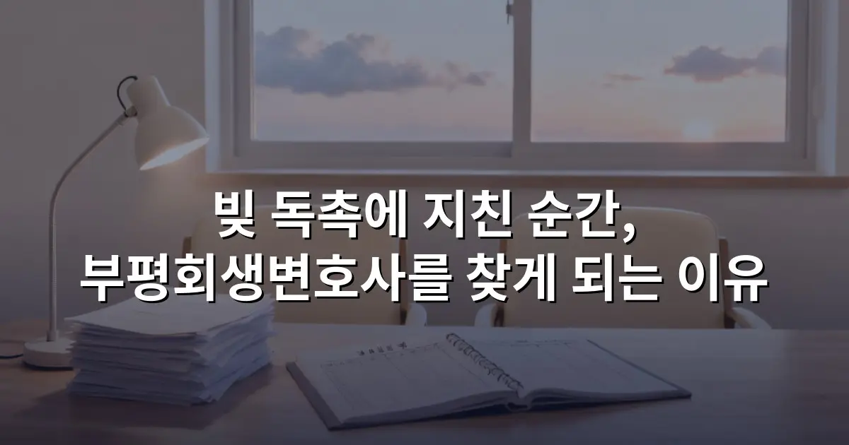 빚 독촉에 지친 순간, 부평회생변호사를 찾게 되는 이유