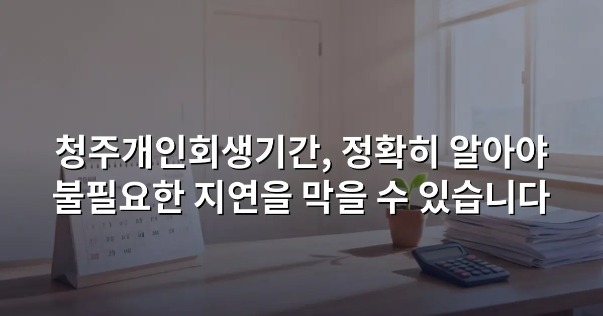 청주개인회생기간, 정확히 알아야 불필요한 지연을 막을 수 있습니다