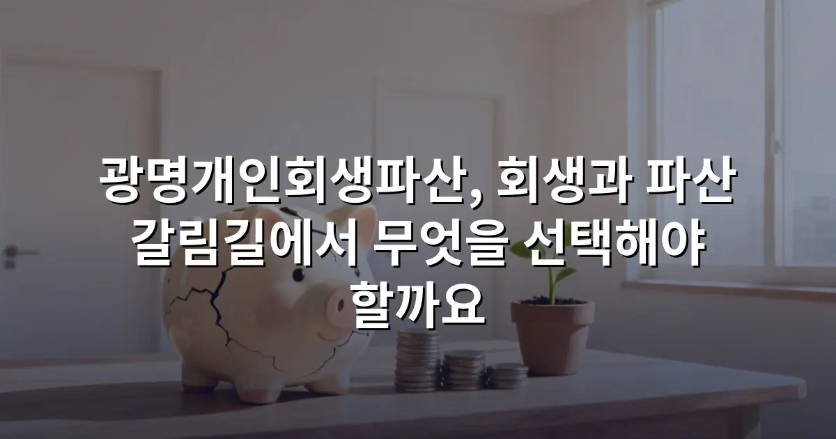 광명개인회생파산, 회생과 파산 갈림길에서 무엇을 선택해야 할까요