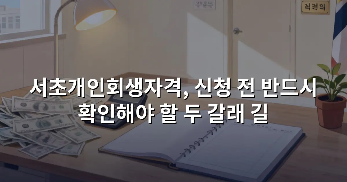 서초개인회생자격, 신청 전 반드시 확인해야 할 두 갈래 길