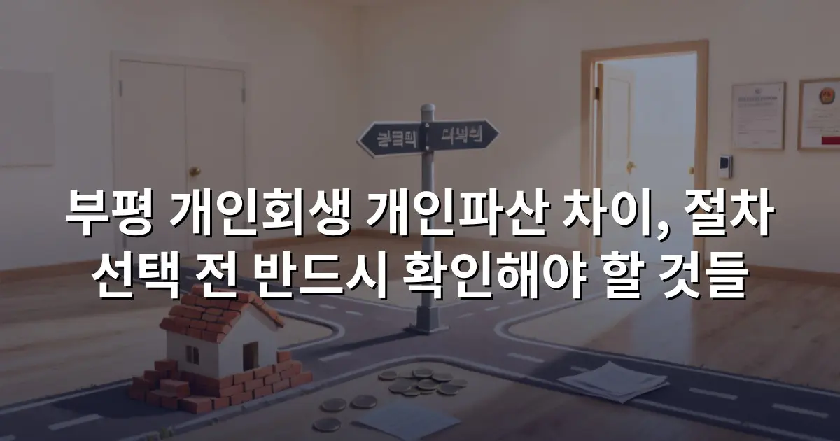 부평 개인회생 개인파산 차이, 절차 선택 전 반드시 확인해야 할 것들