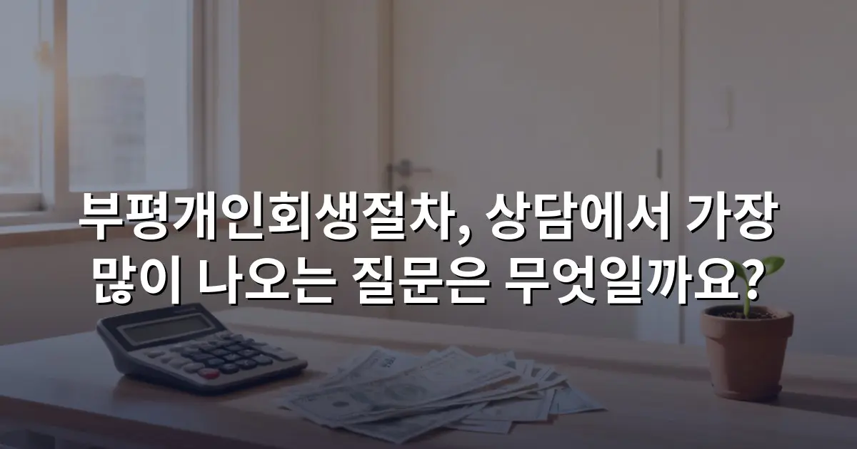 부평개인회생절차, 상담에서 가장 많이 나오는 질문은 무엇일까요?
