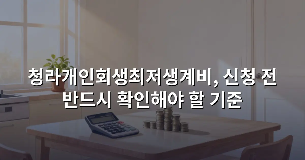 청라개인회생최저생계비, 신청 전 반드시 확인해야 할 기준